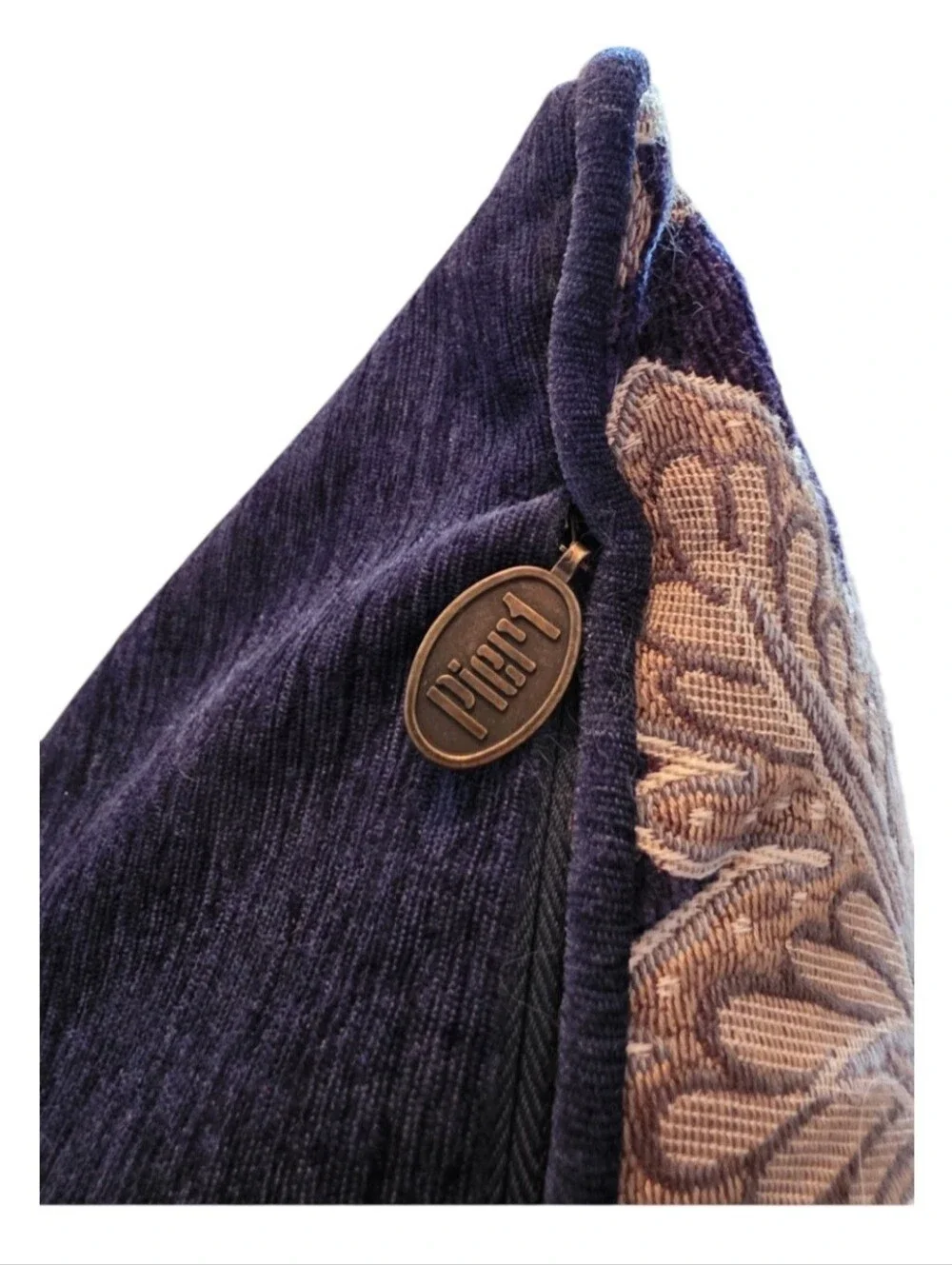 NWOT PIER 1 Velvet-Like Pillow In Blues And Tans